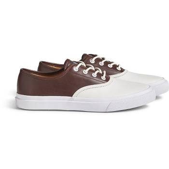 Sperry Unisex Cloud Cvo Kožené Deck Biele / Hnede - Panske Tenisky